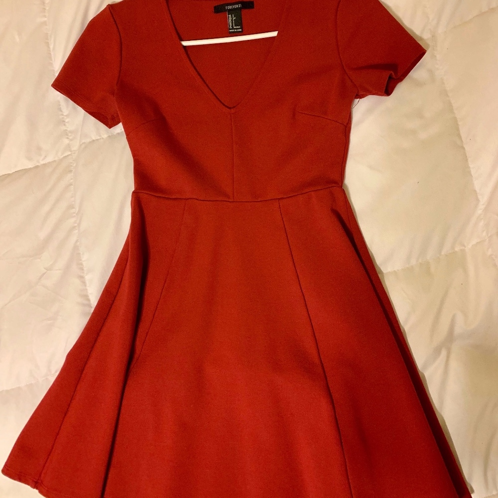Forever 21 red pleaded dress